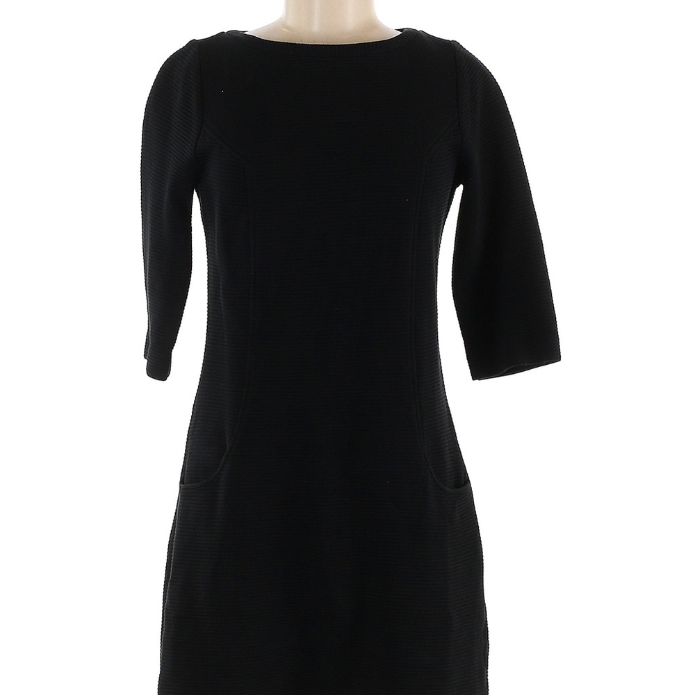 Boden Size 6 Women’s 3/4 Sleeve Crew Neckline Ribbed Black Dress